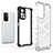 Silicone Transparent Frame Case Cover 360 Degrees AM1 for Xiaomi Redmi Note 11T 5G