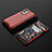 Silicone Transparent Frame Case Cover 360 Degrees AM2 for OnePlus 9 5G Red