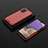 Silicone Transparent Frame Case Cover 360 Degrees AM2 for Samsung Galaxy A32 4G Red