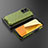 Silicone Transparent Frame Case Cover 360 Degrees AM2 for Vivo Y16 Green