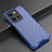 Silicone Transparent Frame Case Cover 360 Degrees AM2 for Vivo Y35 4G Blue