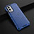 Silicone Transparent Frame Case Cover 360 Degrees AM3 for OnePlus 9 5G Blue