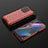 Silicone Transparent Frame Case Cover 360 Degrees AM3 for Oppo Find X3 Pro 5G Red