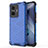 Silicone Transparent Frame Case Cover 360 Degrees AM3 for Vivo T1 4G Blue