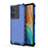 Silicone Transparent Frame Case Cover 360 Degrees AM3 for Vivo T1 5G Blue