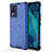 Silicone Transparent Frame Case Cover 360 Degrees AM3 for Vivo V21e 4G Blue