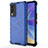 Silicone Transparent Frame Case Cover 360 Degrees AM3 for Vivo V21e 5G Blue