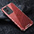 Silicone Transparent Frame Case Cover 360 Degrees AM4 for Vivo Y76s 5G Red