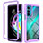 Silicone Transparent Frame Case Cover 360 Degrees for Motorola Moto Edge 20 5G Purple