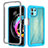 Silicone Transparent Frame Case Cover 360 Degrees for Motorola Moto Edge 20 Lite 5G Cyan