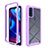 Silicone Transparent Frame Case Cover 360 Degrees for Motorola Moto G Pure Purple