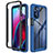 Silicone Transparent Frame Case Cover 360 Degrees for Motorola Moto G Stylus (2022) 5G Blue