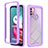 Silicone Transparent Frame Case Cover 360 Degrees for Motorola Moto G10 Purple