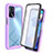 Silicone Transparent Frame Case Cover 360 Degrees for Oppo A16s Clove Purple