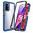 Silicone Transparent Frame Case Cover 360 Degrees for Oppo A54 4G Blue