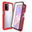 Silicone Transparent Frame Case Cover 360 Degrees for Oppo A54 4G Red