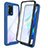 Silicone Transparent Frame Case Cover 360 Degrees for Oppo F19s Blue