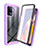Silicone Transparent Frame Case Cover 360 Degrees for Oppo Reno5 F Clove Purple