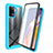 Silicone Transparent Frame Case Cover 360 Degrees for Oppo Reno5 Lite Sky Blue