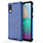 Silicone Transparent Frame Case Cover 360 Degrees for Samsung Galaxy A02 Blue