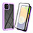 Silicone Transparent Frame Case Cover 360 Degrees for Samsung Galaxy A03 Clove Purple