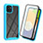 Silicone Transparent Frame Case Cover 360 Degrees for Samsung Galaxy A03 Sky Blue