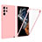 Silicone Transparent Frame Case Cover 360 Degrees for Samsung Galaxy S21 Ultra 5G Pink