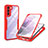 Silicone Transparent Frame Case Cover 360 Degrees for Samsung Galaxy S23 5G Red