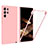 Silicone Transparent Frame Case Cover 360 Degrees for Samsung Galaxy S24 Ultra 5G Pink