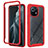 Silicone Transparent Frame Case Cover 360 Degrees for Xiaomi Mi 11 Lite 4G Red