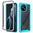 Silicone Transparent Frame Case Cover 360 Degrees for Xiaomi Mi 11 Lite 4G Sky Blue