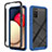 Silicone Transparent Frame Case Cover 360 Degrees JX1 for Samsung Galaxy A02s Blue and Black