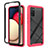 Silicone Transparent Frame Case Cover 360 Degrees JX1 for Samsung Galaxy A02s Hot Pink