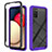 Silicone Transparent Frame Case Cover 360 Degrees JX1 for Samsung Galaxy A03s Purple