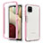 Silicone Transparent Frame Case Cover 360 Degrees JX1 for Samsung Galaxy A12 Nacho Pink