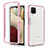 Silicone Transparent Frame Case Cover 360 Degrees JX1 for Samsung Galaxy A12 Pink