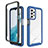 Silicone Transparent Frame Case Cover 360 Degrees JX1 for Samsung Galaxy A23 4G Blue and Black