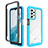 Silicone Transparent Frame Case Cover 360 Degrees JX1 for Samsung Galaxy A23 4G Sky Blue