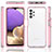 Silicone Transparent Frame Case Cover 360 Degrees JX1 for Samsung Galaxy A32 4G