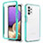 Silicone Transparent Frame Case Cover 360 Degrees JX1 for Samsung Galaxy A32 4G Cyan