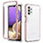 Silicone Transparent Frame Case Cover 360 Degrees JX1 for Samsung Galaxy A32 4G Rose Gold