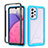 Silicone Transparent Frame Case Cover 360 Degrees JX1 for Samsung Galaxy A33 5G Sky Blue