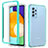 Silicone Transparent Frame Case Cover 360 Degrees JX1 for Samsung Galaxy A52 4G Sky Blue