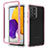 Silicone Transparent Frame Case Cover 360 Degrees JX1 for Samsung Galaxy A72 4G Pink