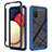 Silicone Transparent Frame Case Cover 360 Degrees JX1 for Samsung Galaxy M02s Blue and Black