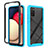 Silicone Transparent Frame Case Cover 360 Degrees JX1 for Samsung Galaxy M02s Sky Blue