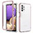 Silicone Transparent Frame Case Cover 360 Degrees JX1 for Samsung Galaxy M32 5G Rose Gold