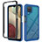 Silicone Transparent Frame Case Cover 360 Degrees JX2 for Samsung Galaxy A12 5G Blue