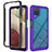 Silicone Transparent Frame Case Cover 360 Degrees JX2 for Samsung Galaxy A12 5G Purple