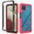 Silicone Transparent Frame Case Cover 360 Degrees JX2 for Samsung Galaxy A12 5G Red